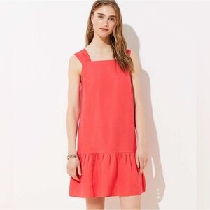 NWT LOFT Vibrant Coral Sleeveless Dress